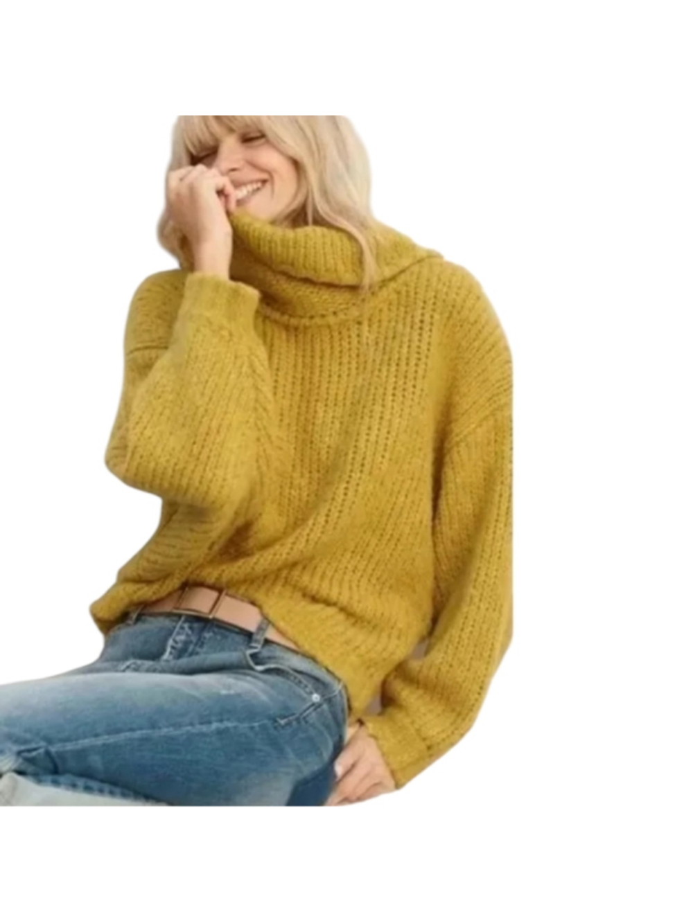 Anthropologie Pilcro Zamora Cowl Neck Crop Oversized Sweater - Women's